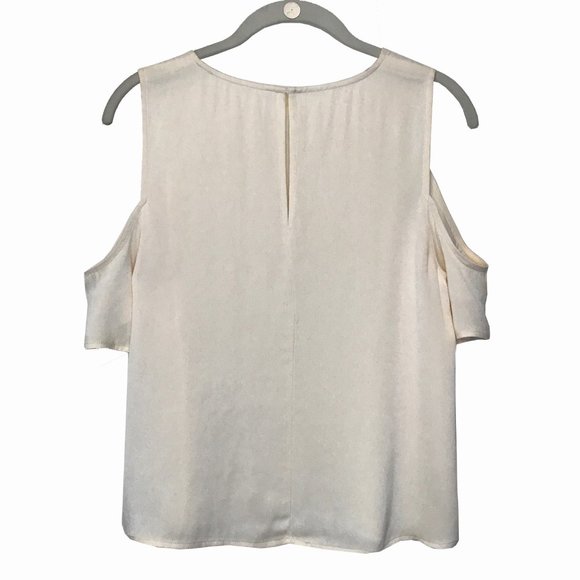 Ceam Cold Shoulder Silk-Like Sateen Top NWOT - Picture 3 of 3